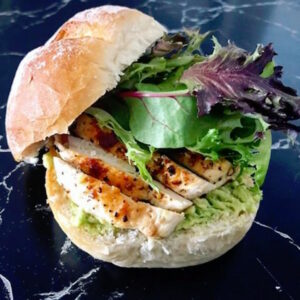 lemon pepper chicken avo burger